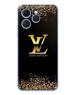 Чехол для TECNO Spark 40 с картинкой «LV — золотые искры» Чехол для TECNO Spark 40 с картинкой «LV — золотые искры»