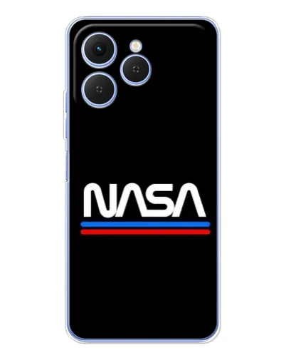 Чехол для TECNO Spark 40 с картинкой «NASA — классика Red Blue»