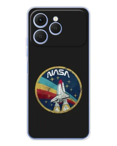 Чехол для TECNO Spark 40 с картинкой «NASA — эмблема миссии»