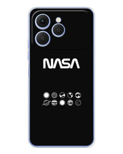 Чехол для TECNO Spark 40 с картинкой «NASA — технический принт»