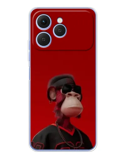 Чохол для TECNO Spark 40 з картинкою «Bored Ape в червоному»