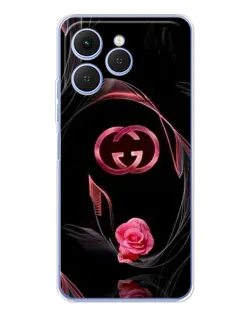 Чехол для TECNO Spark 40 с картинкой «Gucci — неоновая роза»