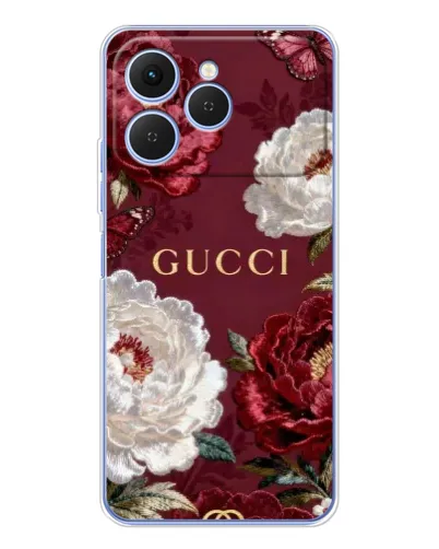 Чехол для TECNO Spark 40 с картинкой «Gucci — бордовые розы» Чехол для TECNO Spark 40 с картинкой «Gucci — бордовые розы»