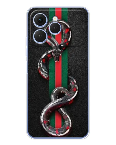 Чехол для TECNO Spark 40 с картинкой «Gucci — змея на полосе» Чехол для TECNO Spark 40 с картинкой «Gucci — змея на полосе»