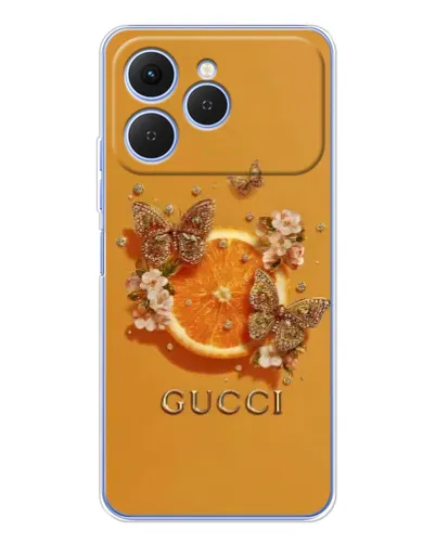 Чехол для TECNO Spark 40 с картинкой «Gucci — золотые бабочки» Чехол для TECNO Spark 40 с картинкой «Gucci — золотые бабочки»