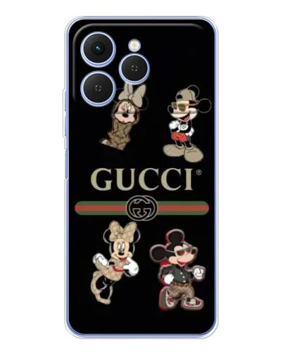 Чехол для TECNO Spark 40 с картинкой «Gucci — герои Disney и монограмма» Чехол для TECNO Spark 40 с картинкой «Gucci — герои Disney и монограмма»