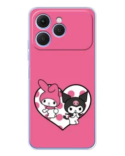 Чехол для TECNO Spark 40 с картинкой «Kuromi и My Melody» Чехол для TECNO Spark 40 с картинкой «Kuromi и My Melody»