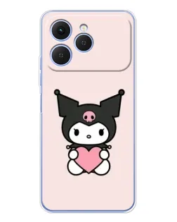 Чехол для TECNO Spark 40 с картинкой «Kuromi и сердце» Чехол для TECNO Spark 40 с картинкой «Kuromi и сердце»
