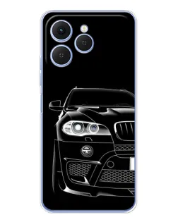 Чехол для TECNO Spark 40 с картинкой «Темный силуэт BMW»