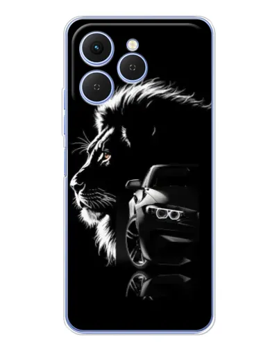 Чехол для TECNO Spark 40 с картинкой «BMW и лев» Чехол для TECNO Spark 40 с картинкой «BMW и лев»