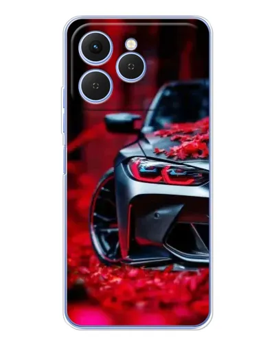 Чехол для TECNO Spark 40 с картинкой «Спортивная BMW и цветы» Чехол для TECNO Spark 40 с картинкой «Спортивная BMW и цветы»