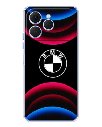 Чехол для TECNO Spark 40 с картинкой «Логотип BMW и неоновые дуги» Чехол для TECNO Spark 40 с картинкой «Логотип BMW и неоновые дуги»