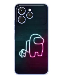 Чехол для TECNO Spark 40 с картинкой «Among Us неон-арт» Чехол для TECNO Spark 40 с картинкой «Among Us неон-арт»