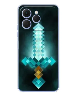 Чехол для TECNO Spark 40 с картинкой «Алмазный меч неон» Чехол для TECNO Spark 40 с картинкой «Алмазный меч неон»