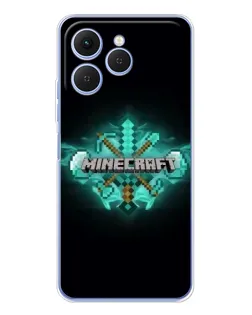 Чехол для TECNO Spark 40 с картинкой «Minecraft Diamond лого» Чехол для TECNO Spark 40 с картинкой «Minecraft Diamond лого»
