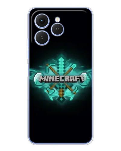Чехол для TECNO Spark 40 с картинкой «Minecraft Diamond лого» Чехол для TECNO Spark 40 с картинкой «Minecraft Diamond лого»