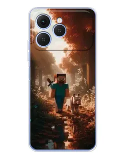 Чехол для TECNO Spark 40 с картинкой «Стив в лесу» Чехол для TECNO Spark 40 с картинкой «Стив в лесу»