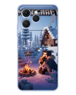 Чехол для TECNO Spark 40 с картинкой «Зимний Minecraft» Чехол для TECNO Spark 40 с картинкой «Зимний Minecraft»