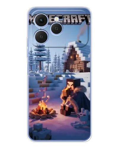 Чехол для TECNO Spark 40 с картинкой «Зимний Minecraft» Чехол для TECNO Spark 40 с картинкой «Зимний Minecraft»