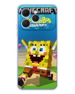 Чехол для TECNO Spark 40 с картинкой «Губка Боб Minecraft» Чехол для TECNO Spark 40 с картинкой «Губка Боб Minecraft»