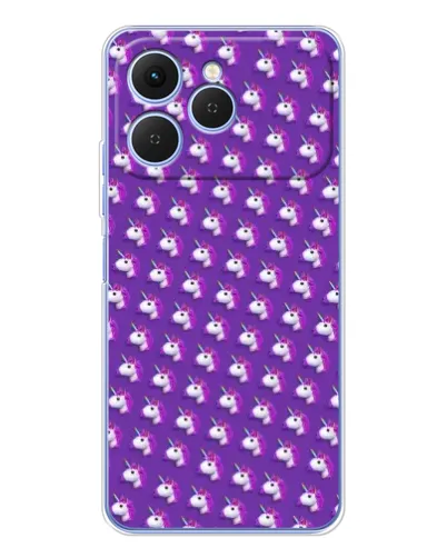 Чехол для TECNO Spark 40 с картинкой «Единороги на фиолетовом»