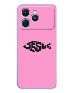 Чохол для TECNO Spark 40 з картинкою «Рожевий символ Jesus»