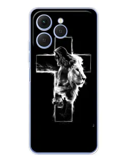 Чехол для TECNO Spark 40 с картинкой «Сияющий крест Jesus»