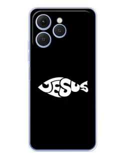 Чехол для TECNO Spark 40 с картинкой «Рыба Jesus»