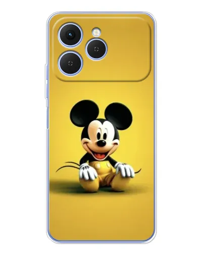 Чехол для TECNO Spark 40 с картинкой «Микки на желтом»