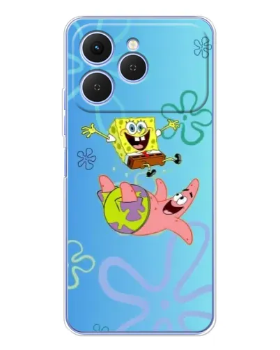 Чехол для TECNO Spark 40 с картинкой «Спанч Боб и Патрик»