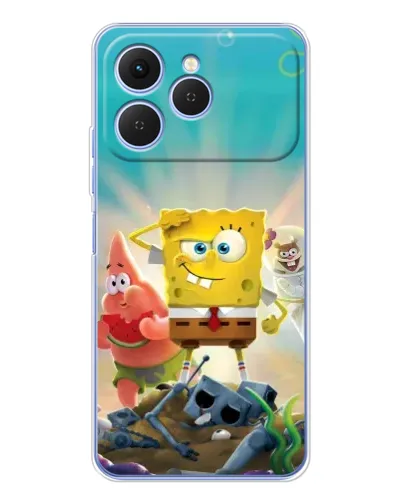 Чехол для TECNO Spark 40 с картинкой «Спанч Боб победитель»