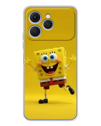 Чехол для TECNO Spark 40 с картинкой «Позитивный Губка Боб»
