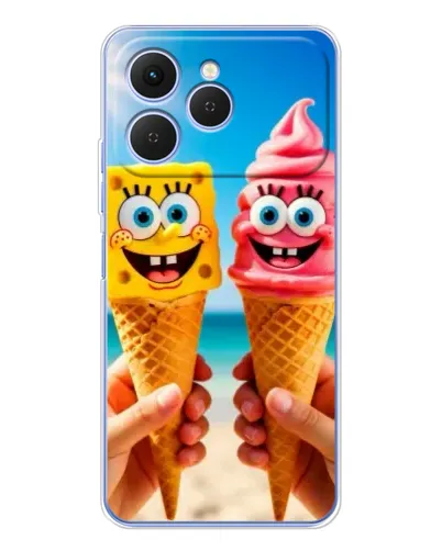 Чехол для TECNO Spark 40 с картинкой «Спанч Боб мороженое»