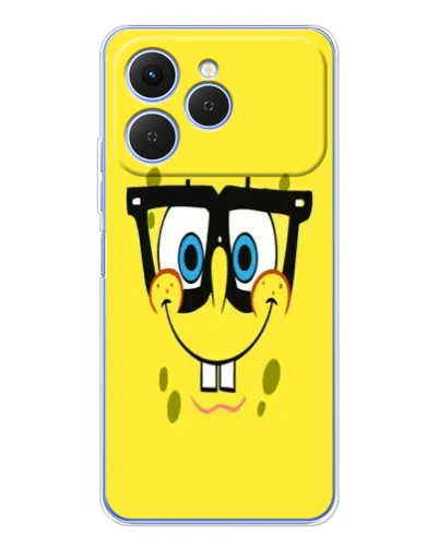 Чехол для TECNO Spark 40 с картинкой «Минималистичный Спанч Боб» Чехол для TECNO Spark 40 с картинкой «Минималистичный Спанч Боб»