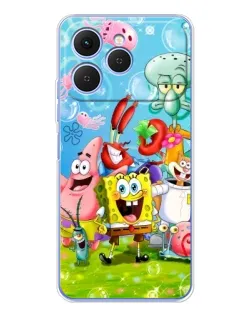 Чехол для TECNO Spark 40 с картинкой «Губка Боб и друзья» Чехол для TECNO Spark 40 с картинкой «Губка Боб и друзья»