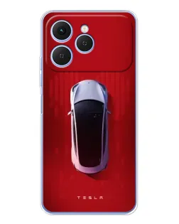 Чехол для TECNO Spark 40 с картинкой «Tesla Top View»