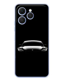 Чехол для TECNO Spark 40 с картинкой «Фары Tesla Night»