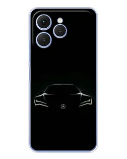 Чехол для TECNO Spark 40 с картинкой «Mercedes — силуэт авто» Чехол для TECNO Spark 40 с картинкой «Mercedes — силуэт авто»