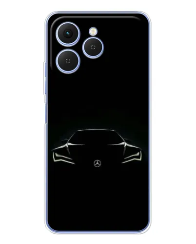 Чехол для TECNO Spark 40 с картинкой «Mercedes — силуэт авто» Чехол для TECNO Spark 40 с картинкой «Mercedes — силуэт авто»