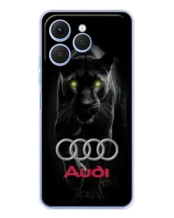 Чехол для TECNO Spark 40 с картинкой «Пантера и Audi» Чехол для TECNO Spark 40 с картинкой «Пантера и Audi»