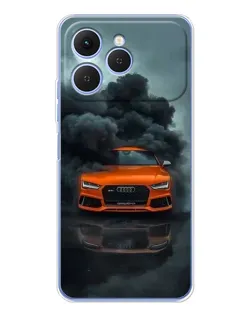 Чехол для TECNO Spark 40 с картинкой «Audi в облаках дыма» Чехол для TECNO Spark 40 с картинкой «Audi в облаках дыма»