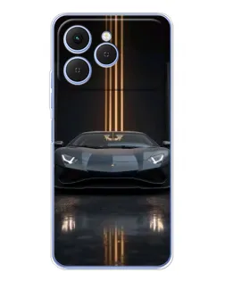 Чохол для TECNO Spark 40 з картинкою «Lamborghini золоті лінії»