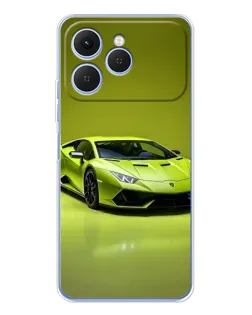 Чохол для TECNO Spark 40 з картинкою «Салатовий Lamborghini Huracan»