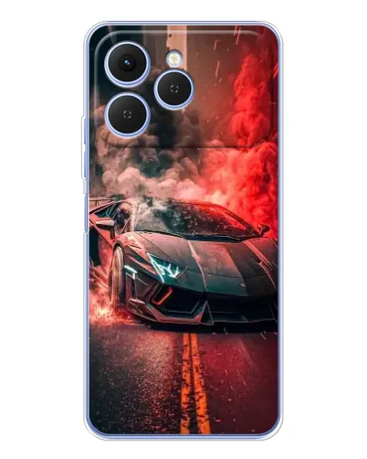 Чехол для TECNO Spark 40 с картинкой «Lamborghini красный дым» Чехол для TECNO Spark 40 с картинкой «Lamborghini красный дым»