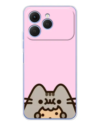 Чехол для TECNO Spark 40 с картинкой «Pusheen и печенье»
