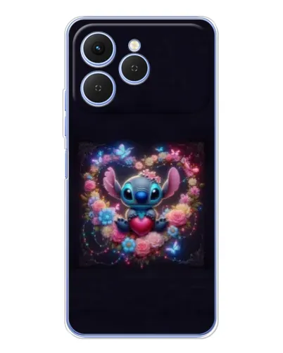 Чохол для TECNO Spark 40 з картинкою «Stitch у квітах»