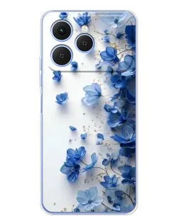 Чехол для TECNO Spark 40 с картинкой «Голубой цветочный каскад» Чехол для TECNO Spark 40 с картинкой «Голубой цветочный каскад»