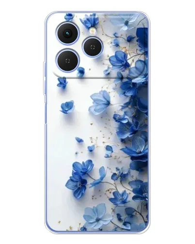 Чехол для TECNO Spark 40 с картинкой «Голубой цветочный каскад» Чехол для TECNO Spark 40 с картинкой «Голубой цветочный каскад»