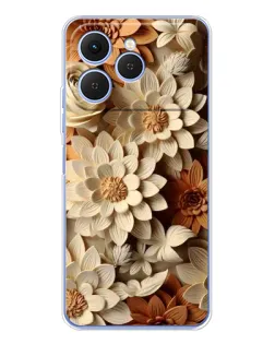 Чехол для TECNO Spark 40 с картинкой «Бежевый флористический декор» Чехол для TECNO Spark 40 с картинкой «Бежевый флористический декор»
