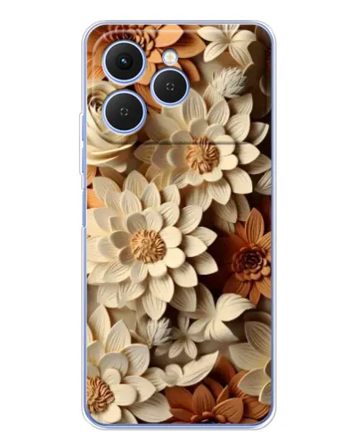 Чехол для TECNO Spark 40 с картинкой «Бежевый флористический декор» Чехол для TECNO Spark 40 с картинкой «Бежевый флористический декор»